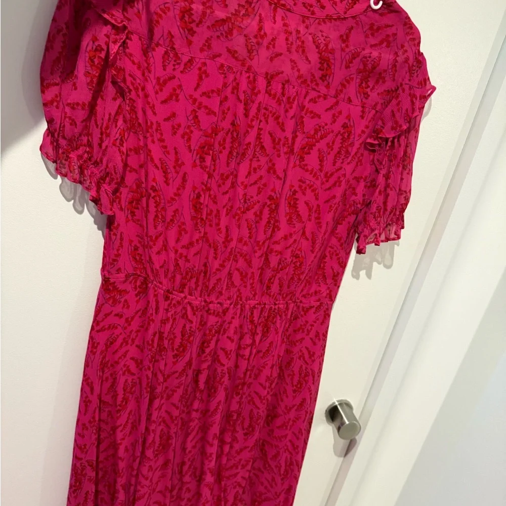 ba&sh Pink Ruched Wrap Mini Dress - Picture 4 of 6